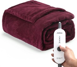 Heated Throw By Sunbeam Royal Luxe Cabernet. - $98.98