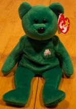 TY Beanie Baby GREEN ERIN THE BEAR Plush Stuffed Animal - £12.23 GBP