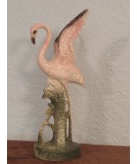 Vintage Flamingo Bird Figurine Wings Up Pebble Textured MCM 10 inches Ta... - £73.63 GBP