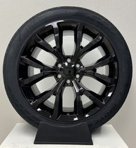 Ford F150 22&quot; Gloss Black Snowflake Replica Wheels Highway Tread Tires TPMS - $2,137.41