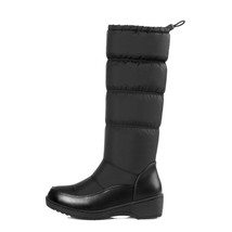 NEW fashion warm snow boots women round toe pu leather warm down knee high boots - £63.73 GBP