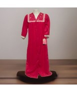 Vintage Kelly Reed Button Granny Housecoat Robe Nightgown Brushed Fleece... - $12.59