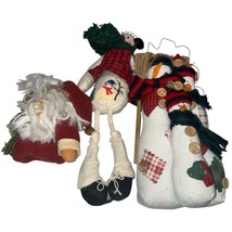 3 Cloth/Plush Vintage Christmas Ornaments Decorations Delton Snowmen - £32.46 GBP