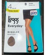 L&#39;eggs ~ 4 Pair Women&#39;s Regular Pantyhose Hose Nude Sheer Toe Everyday ~ B - $25.71 CAD