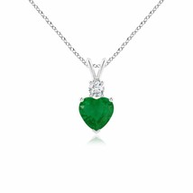 ANGARA Heart-Shaped Emerald Rabbit Ear Pendant in 14K Gold (Grade-A Size-6) - $764.10