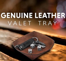 Leather Valet Tray Dresser Box Organizer Catchall Tray Keys Jewelry Coin Tray - £15.02 GBP