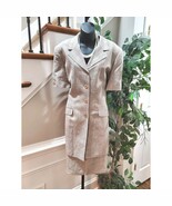 Herman Geist Women Beige Linen Single Breasted Blazer &amp; Skirt 2 Pcs Suit... - $1,234.92 MXN