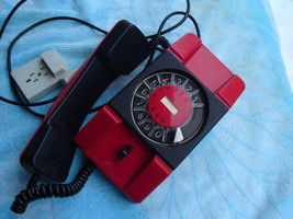 Vintage Poland Soviet Times Telkom RWT Bratek Rotary Dial Phone Red Colo... - £36.13 GBP