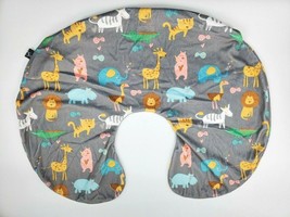 Kids N&#39; Such Baby Nursing Pillow Cover Jungle Pattern Slipcover Gray Ani... - £10.19 GBP