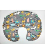 Kids N&#39; Such Baby Nursing Pillow Cover Jungle Pattern Slipcover Gray Ani... - $12.99