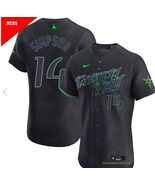 Chandler Simpson #14 Rays Men's City Connect Black Art  Replica Jersey - $59.99