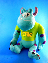 Disney Store Monsters inc OK University Pixar Sulley 10&quot; sitting Plush Doll 2013 - £7.82 GBP