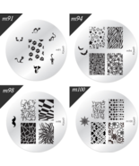 4Pack Konad Stamping Nail Art Round Image Plate 91/94/98/100 For Konad S... - $27.15 CAD