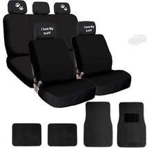 For Mazda New 4X I Love My Dog Paws Logo Headrest With Seat Covers And Mats - £49.14 GBP