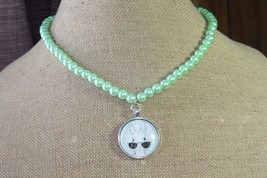 Plunder Necklace (New) Green Beaded Necklace W/ Hip Hop Pendant - 22&quot; - 25&quot; Adj - £17.71 GBP
