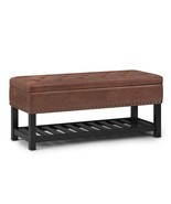 Lomond Distressed Saddle Brown Storage Ottoman Bench - €236,82 EUR
