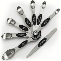 8 Piece Stainless Steel Magnetic Measuring Spoons Set - £15.06 GBP