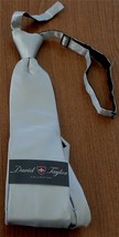 BRAND NEW WITH TAGS David Taylor Pre-Tied Men&#39;s Necktie, Silver Silk, BR... - $19.79