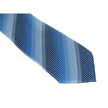Mens Narrow Tie/Hankie Set Woven Vito Rofolo VTR-103 Blue Pique Stripe image 3