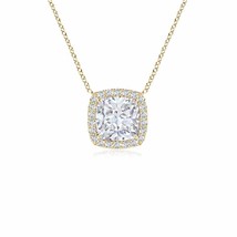 ANGARA Lab-Grown Diamond Halo Pendant Necklace in 14k Gold (Carat-1.31Ct.tw) - £1,396.41 GBP