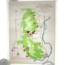 Eola Hills Wine Growing Region Willamette Valley Oregon Vtg Map Poster M... - £37.93 GBP