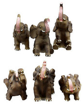 African Savanna Whimsical Cute Baby Elephant Calves Set of 6 Figurines 3.5&quot;H - £27.93 GBP