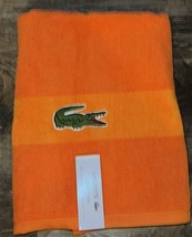 Lacoste ~ Orange Bath Towel 100% Cotton 30&quot; x 52&quot; Big Crocodile Logo (A) - $32.66