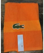 Lacoste ~ Orange Bath Towel 100% Cotton 30&quot; x 52&quot; Big Crocodile Logo (A) - $44.47 CAD