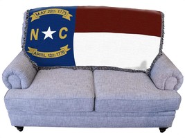 North Carolina State Flag Blanket - Gift Tapestry Throw For Back Of Couch Or - £52.08 GBP