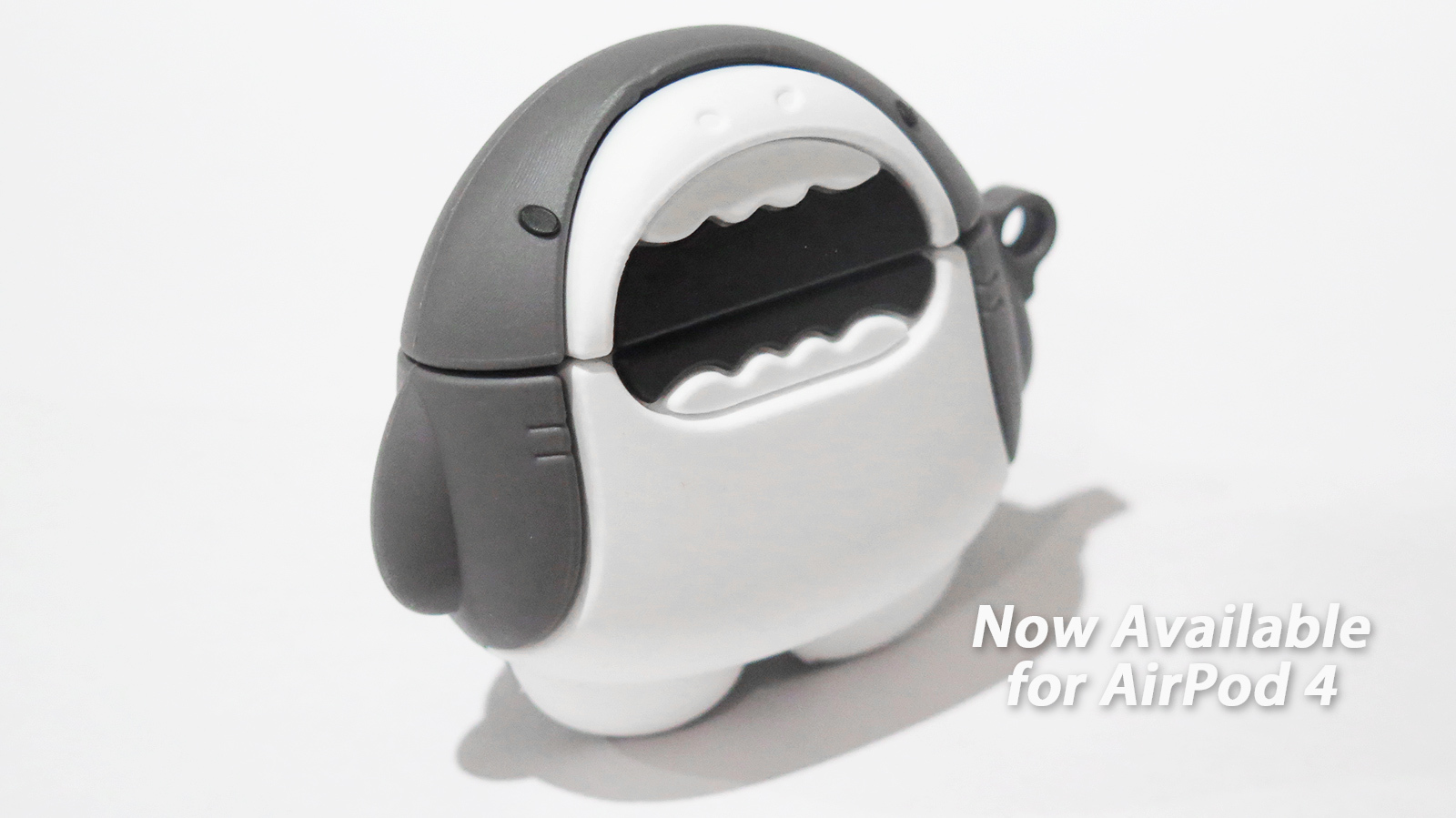 Fun Cartoon Shark (JAWS) Silicone Protective Case for AirPod 4 (4th Generation)