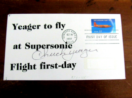 CHUCK YEAGER SPEED OF SOUND ACE PILOT SIGNED AUTO  X-1 FDC 1997 COVER JS... - $217.79