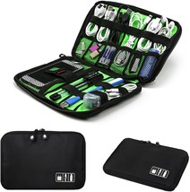 Electronics Accessories Organizer Bag,Portable Tech Gear Phone, M, Black - £23.97 GBP