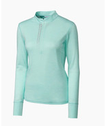 NWT Ladies ANNIKA CUTTER &amp; BUCK Frequency Long Sleeve Golf Tennis Shirt ... - $38.99