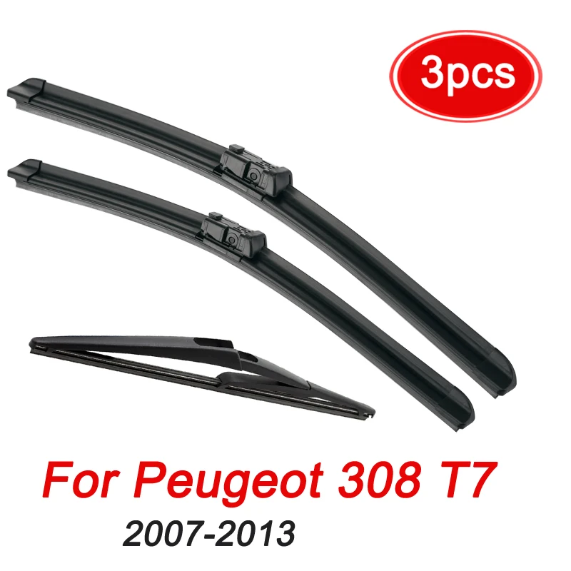 MIDOON Wiper Front Rear Wiper Blades Set For Peugeot 308 T7 Hatchback 20... - $25.98