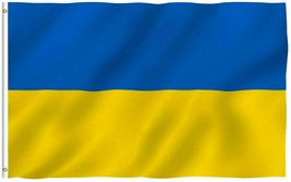 3x5 Ft Ukraine Plain Premium Quality Flag Ukrainian House Banner Grommets - £10.44 GBP