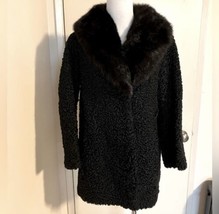 Persian Lamb Jacket - Mink Fur Collar Vintage Coat - £748.46 GBP