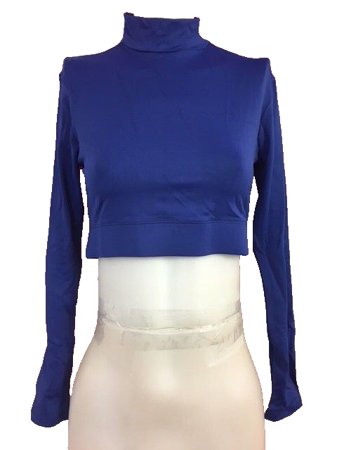 Body Wrappers BW Prowear Cheer Pullover Turtleneck Crop, DRY Blue, XSmal... - $9.49
