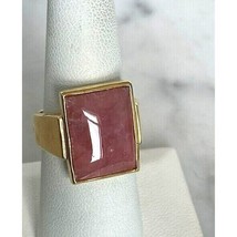 925 Sterling Silver Vermeil And Rhodochrosite Ring Size 7 Sky - $48.91