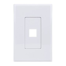 1-Port Keystone Wall Plate With Screwless Face (White) - £11.76 GBP