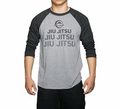 New Fuji Sports BJJ Jiu-Jitsu Baseball Raglan  Long Sleeve Shirt - Grey - £23.59 GBP