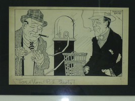 Original Vtg American Wallace Smith 1920&#39;s Drawing Ink &amp; Pen, Joe Blow P.S. 2col - £403.28 GBP