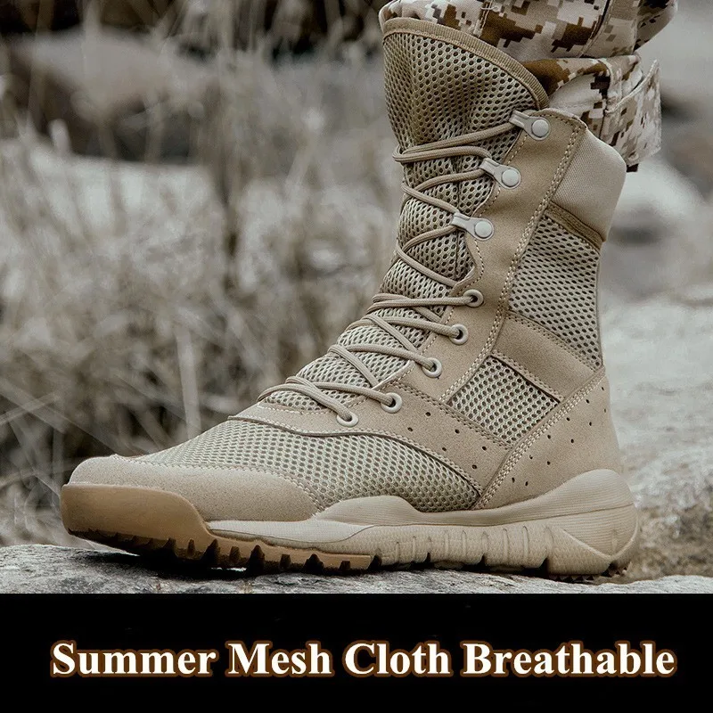  ultrallight outdoor climbing shoes tactical training army boots summer breathable mesh thumb200