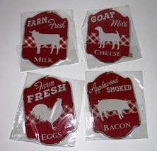 Kurt Adler Set Of 4 Christmas Farm Theme Metal  Holiday Ornaments - $151.44 MXN