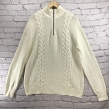 Calvin Klein Sweater Womens  Sz M Cream White Pullover Cable Knit - £23.73 GBP