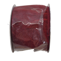 Sheer Ribbon Burgundy Maroon Red Wired Christmas Wedding Bow Wreath 10 yds 2.5&quot; - £9.58 GBP