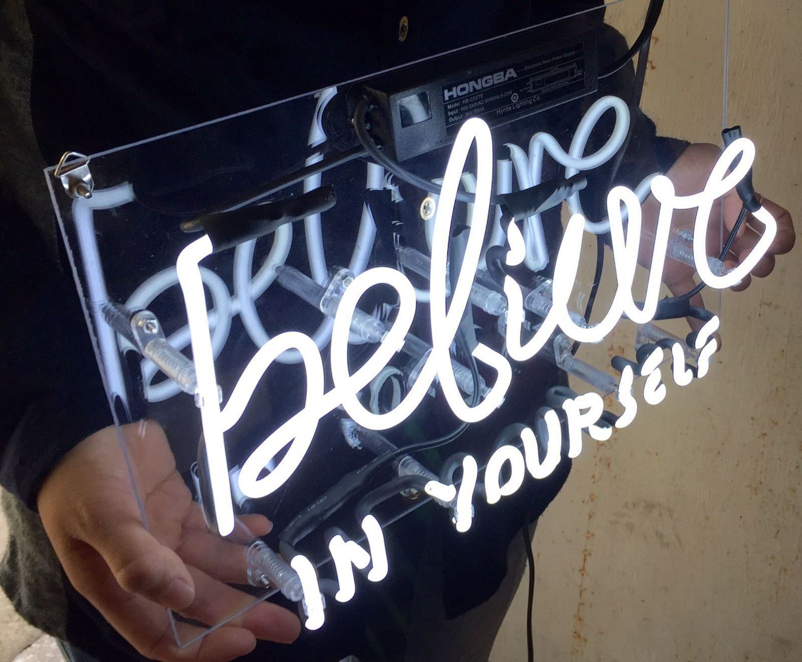 New 'Believe in yourself' Wedding Sweet Lovely Art Sign Handmade Neon Sign 11"x7