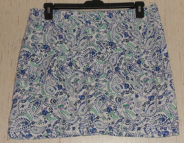 EXCELLENT WOMENS CROFT &amp; BARROW FLORAL PULL ON KNIT SKORT W/ POCKETS  SI... - £19.70 GBP