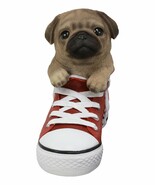 Paw-Star Pups Lifelike Pugsie Fawn Pug Puppy Dog in Sneaker Chucks Shoe ... - $47.85 CAD