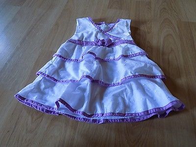 Infant Size 24 Months Okie Dokie White Eyelet Lace Summer Dress Purple Trim EUC - $15.00