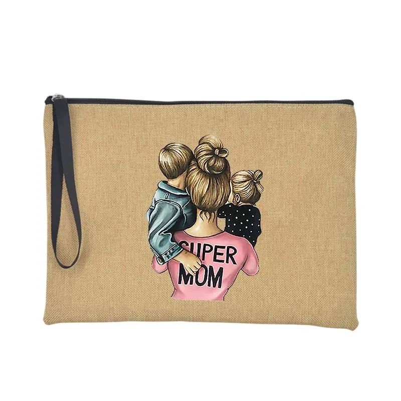 Super Mom Wrist Wallets Women Retro Clutch Bags Large Purse  Female Summer Beach - £113.74 GBP